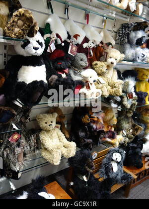 A collection of Charlie Bears in a shop Stock Photo