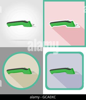 electric scissors tools for construction and repair flat icons vector illustration isolated on background Stock Vector