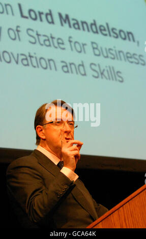 Business Secretary Lord Mandelson makes a speech during the Lord Dearing Memorial Conference, 'The Future of Higher Education', at Nottingham University. Stock Photo