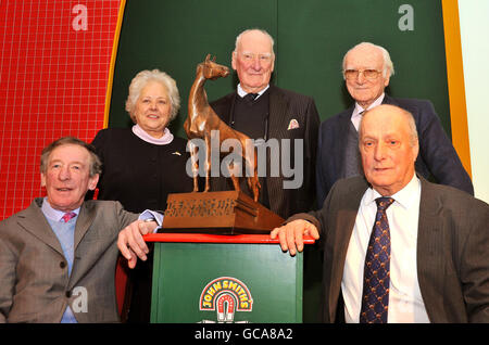 (Left-Right) Tommy Carberry, Jenny Pitman, Donald 'Ginger' McCain, Sir Peter O'Sullevan, and John Buckingham who are five of the ten contenders to be selected as Grand national legends for this years race at Aintree in Liverpool on Saturday 10th April 2010. Stock Photo