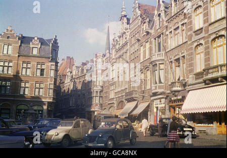 geography / travel, Belgium, Leuven, squares, Oude Markt, April 1961, Additional-Rights-Clearences-Not Available Stock Photo