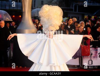 BRIT Awards 2010 - Arrivals - London. Lady Gaga arriving for the BRIT Awards 2010, at Earls Court, London. Stock Photo