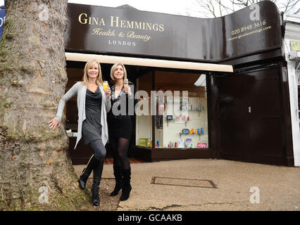 Amanda Holden (left) and Gina Hemmings at the opening of Gina Hemmings' new health and beauty shop in Kew, west London. PRESS ASSOCIATION Photo. Picture date: Tuesday February 2, 2010. Photo credit should read: Ian West/PA Wire Stock Photo