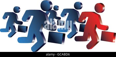 Abstract businessman running icon, vector illustration Stock Vector