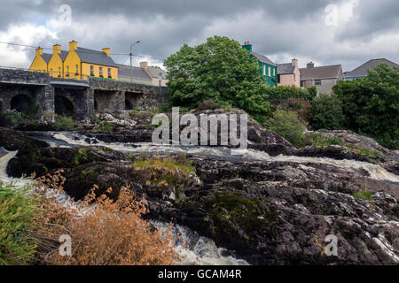 The village of Sneem on the Iveragh Peninsula in County Kerry in the Republic of Ireland. Stock Photo