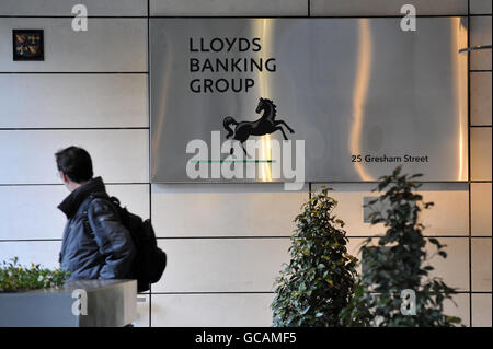 Lloyds' headquarters. A general view of the head offices of the Lloyds Banking Group, London. Stock Photo