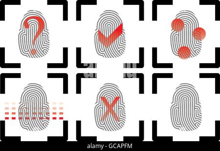 Fingerprint icons. Vector Illustrator eps 10. Stock Vector