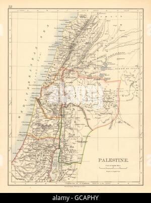 PALESTINE. Galilee Samaria Judea Perea Phoenicia Decapolis. JOHNSTON, 1897 map Stock Photo