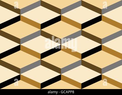 3D geometric seamless pattern made of stacked cubes. Vector illustration eps 10 Stock Vector