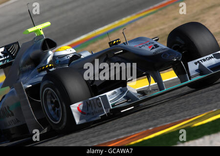 Mercedes' Nico Rosberg during the Formula One Testing Session Stock Photo