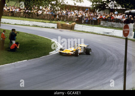 Klaus Berg, driving his 1971, Blue,Brabham BT36, in the rain