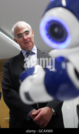 Chancellor Alistair Darling during a visit to the University of Edinburgh's School of Informatics. Stock Photo