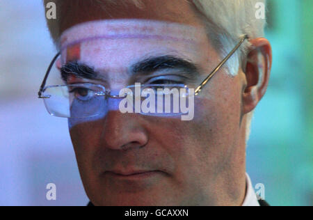 Chancellor Alistair Darling during a visit to the University of Edinburgh's School of Informatics. Stock Photo