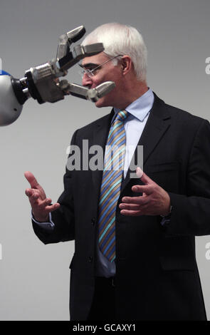 Chancellor Alistair Darling during a visit to the University of Edinburgh's School of Informatics. Stock Photo