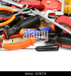 set tools isolated on white background Stock Photo