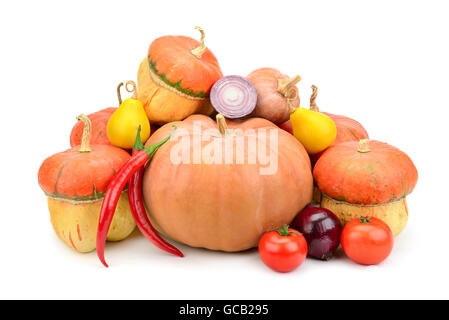 collection pumpkin isolated on white background Stock Photo