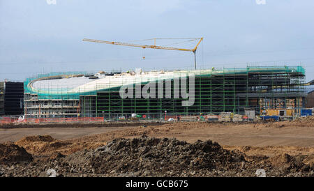 Construction work takes place at the University of York's new Heslington East Campus on land adjacent to the main campus. The new development will include academic and accommodation buildings, also sporting and community facilities. Stock Photo