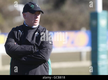 Coach Declan Kidney during the training session in Greystones Co, Wicklow, Ireland. Stock Photo