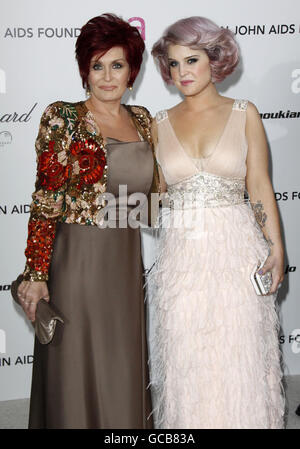 Sharon Osbourne and Kelly Osbourne arriving for The 18th annual Elton John AIDS Foundation Party to celebrate the 82nd Academy Awards at the Pacific Design Center in Los Angeles. Stock Photo