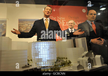 Architect James Timberlake, of design company Kieran Timberlake shows his winning design for the proposed new American Embassy for London, which was unveiled at the The Building Centre, in London. Stock Photo