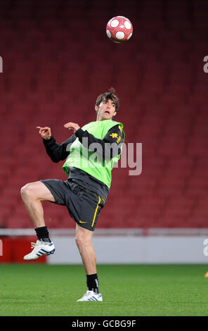 Kaka during the training session at the Emirates Stadium, London. Stock Photo