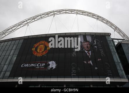 Soccer - Carling Cup - Final - Manchester United v Aston Villa - Wembley Stadium. Carling Cup branding at Wembley Stadium Stock Photo
