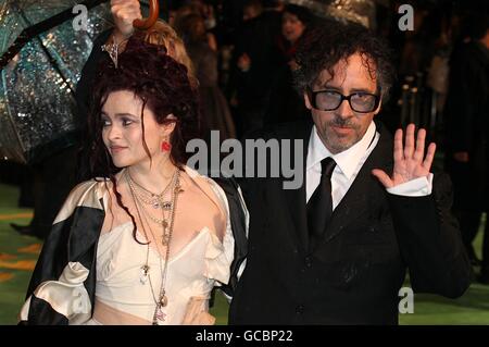 Tim Burton and Helena Bonham Carter arriving for the Royal world premiere of Alice in Wonderland at the Odeon, Leicester Square, London Stock Photo
