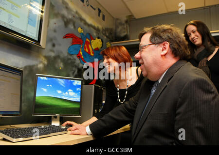 Taoiseach Brian Cowen at the eBay European headquarters in Dublin today, where he announced that the company was creating 150 new jobs. Stock Photo