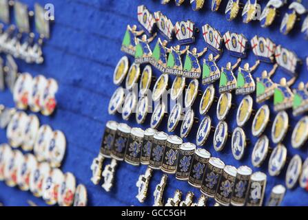 Soccer - Barclays Premier League - Chelsea v Aston Villa - Stamford Bridge. Chelsea Pin Badges for sale Stock Photo