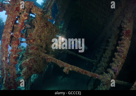 Red Sea, Egypt, Egypt. 3rd Mar, 2016. Male scuba diver inside the wreck of the SS Carnatic, Red Sea, Egypt © Andrey Nekrasov/ZUMA Wire/ZUMAPRESS.com/Alamy Live News Stock Photo
