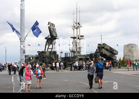 Gdynia, Poland 9th, July 2016 Radars and missile launchers are seen. NATO days in Gdynia during NATO alliance summit in Warsaw. Polish army shows military equipment at the Kosciuszko Square in Gdynia. Credit:  Michal Fludra/Alamy Live News Stock Photo