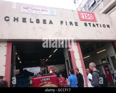 Chelsea Fire Station celebrates its 150th anniversary with Open Day and training exercises, 9 July 2016, London,UK Stock Photo