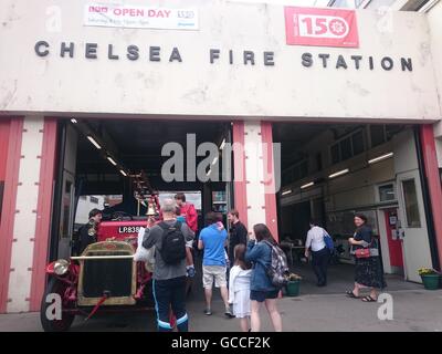 Chelsea Fire Station celebrates its 150th anniversary with Open Day and training exercises, 9 July 2016, London,UK Stock Photo