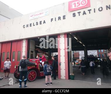 Chelsea Fire Station celebrates its 150th anniversary with Open Day and training exercises, 9 July 2016, London,UK Stock Photo