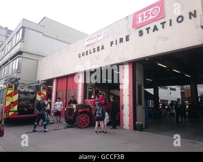 Chelsea Fire Station celebrates its 150th anniversary with Open Day and training exercises, 9 July 2016, London,UK Stock Photo