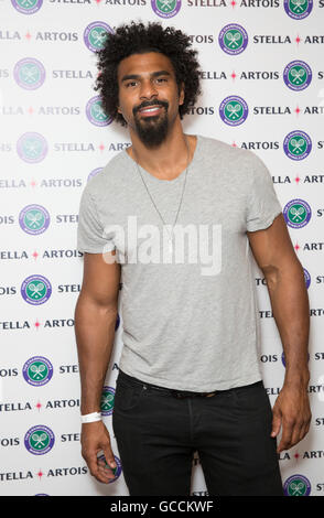 EDITORIAL USE ONLY David Haye attends The Time Portal, an immersive theatre experience created by Olivier Award nominated Les Enfants Terribles and Framestore theatre companies and created in celebration of the Stella Artois partnership with the Wimbledon Championships in north London. Stock Photo