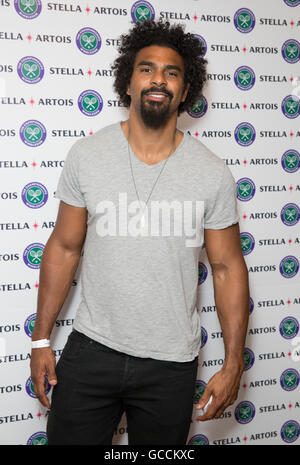 EDITORIAL USE ONLY David Haye attends The Time Portal, an immersive theatre experience created by Olivier Award nominated Les Enfants Terribles and Framestore theatre companies and created in celebration of the Stella Artois partnership with the Wimbledon Championships in north London. Stock Photo