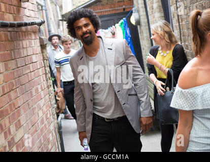 EDITORIAL USE ONLY David Haye attends The Time Portal, an immersive theatre experience created by Olivier Award nominated Les Enfants Terribles and Framestore theatre companies and created in celebration of the Stella Artois partnership with the Wimbledon Championships in north London. Stock Photo