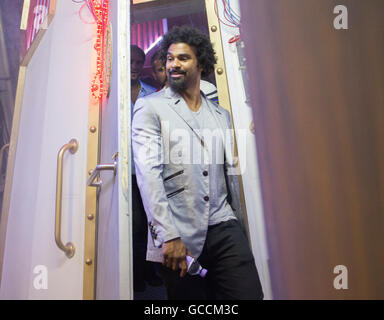 EDITORIAL USE ONLY David Haye attends The Time Portal, an immersive theatre experience created by Olivier Award nominated Les Enfants Terribles and Framestore theatre companies and created in celebration of the Stella Artois partnership with the Wimbledon Championships in north London. Stock Photo