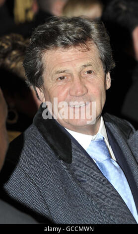 Lord Melvyn Bragg arrives for the world premiere of Lord Andrew Lloyd Webber's new production, Love Never Dies - the follow-up to The Phantom Of The Opera, at the Adelphi Theatre, London. Stock Photo