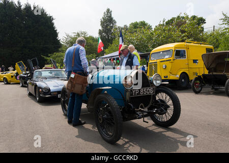 1930s Bugatti at French and Italian motoring festival at Prescott Hill Climb, Gloucestershire, UK Stock Photo