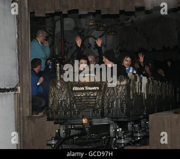 Th13teen Roller Coaster launch Stock Photo - Alamy