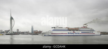 New cruise ferry arrives at Portsmouth Stock Photo