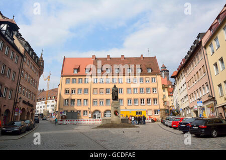 View of Albrecht-Durer-Platz  square in Nuremberg Stock Photo