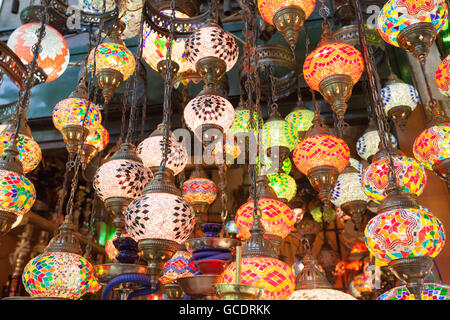 Turkish lamps, grand bazaar, Istanbul, Turkey Stock Photo