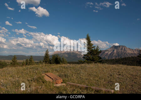 Where mountains meet the prairies. Stock Photo