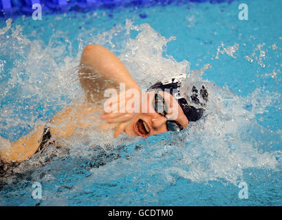 South Aberdeen's Sara Hamilton in action in her semi final of the Women's Open 100m Freestyle during the British Swimming Championships at Ponds Forge, Sheffield. Stock Photo