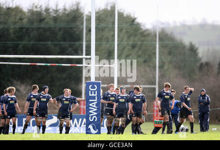 Rugby Union - Under 18's Six Nations - Scotland Under 18's v England 18's - Llandovery RFC. Scotland during the Under 18's Six Nations at Llandovery RFC, Wales. Stock Photo