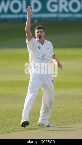 Cricket - Liverpool Victoria County Championship - Division Two - Day One - Worcestershire v Middlesex - New Road. Richard Jones of Worcestershire appeals successfully against Andrew Strauss of Middlesex Stock Photo