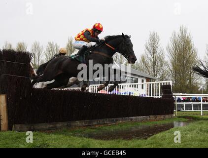 Riguez Dancer ridden by Graham Lee during the Stan James Perth Festival at Perth Racecourse, Scotland. Stock Photo